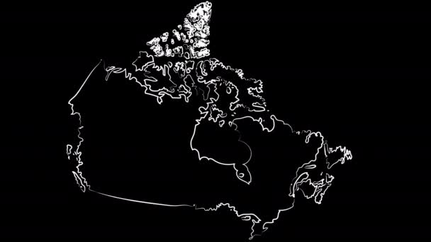 Barrie Canada coloring the map and flag. Motion design. — Stock Video