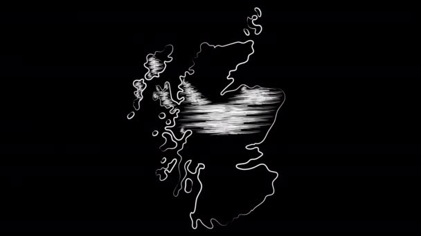 苏格兰着色的地图和国旗。运动设计. — 图库视频影像