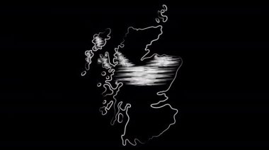 Aberdeen İskoçya haritayı ve bayrağı boyuyor. Hareket tasarımı.