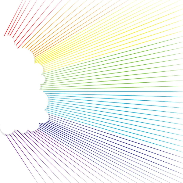 Illustrazione di raggi solari multicolori da dietro una nuvola. — Vettoriale Stock