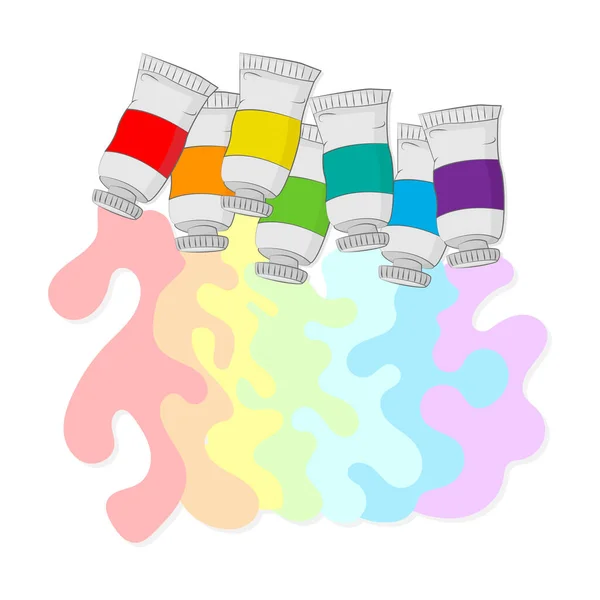 Immagine di vernice in tubi colorati. Vettore — Vettoriale Stock