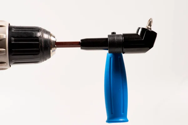 Rechterhoek Boor Aandrijving Adapter met 14 inch Shank — Stockfoto