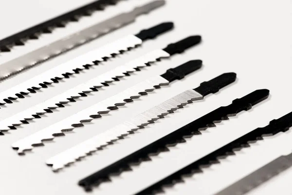 Uma imagem de lâminas de serra de gabarito. Macro — Fotografia de Stock