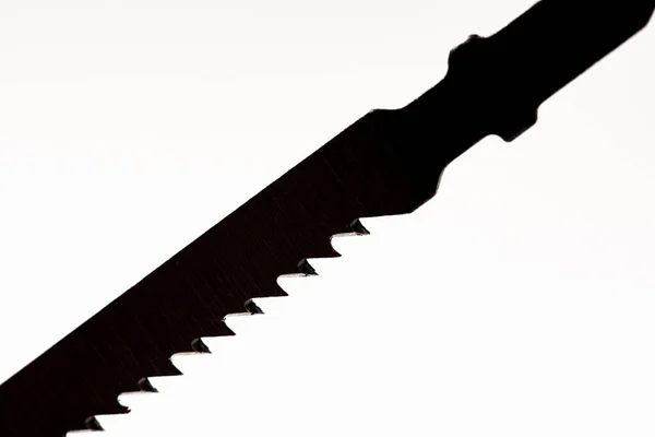 Jig saw bıçaklarının bir görüntüsü. Makro — Stok fotoğraf
