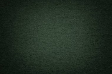 Eski koyu yeşil Kağıt arka plan, closeup doku. Yoğun yosun kraft karton yapısını. Degrade zemin closeup hissettim.