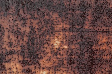 Koyu kahverengi paslı metal doku arka plan aşınmış. Eski grunge çelik yüzey. Vintage etkisi.