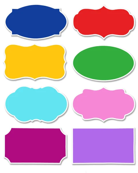 Varios Colores Conjunto Etiquetas Burbujas Voz Con Diferentes Formas Con —  Fotos de Stock
