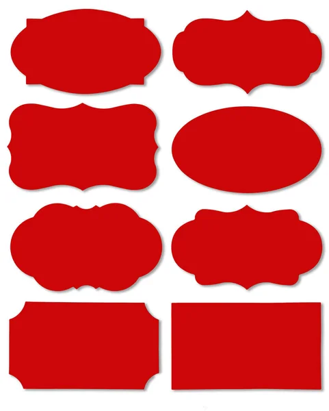 Colorful red set of different speech bubble as a cloud isolated on empty white background. — Stock Photo, Image