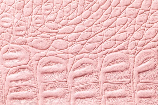 Fondo de textura de cuero rosa claro, primer plano. Piel de reptil, macro . —  Fotos de Stock