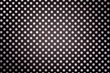 Beyaz polka nokta dolap bir desen ile ambalaj kağıdı siyah arka plan.