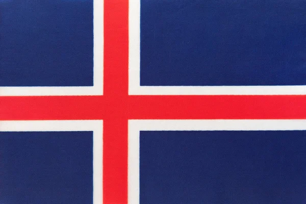 Bandera nacional de Islandia, fondo textil. Símbolo del país europeo mundial internacional . — Foto de Stock