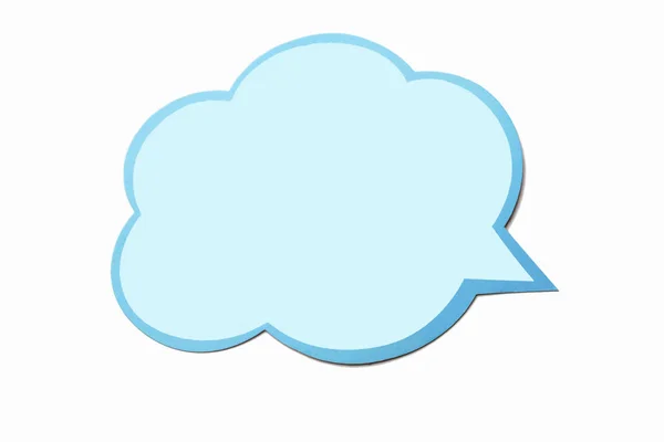 Συννεφάκι ομιλίας ως ένα σύννεφο με μπλε περίγραμμα που απομονώνονται σε λευκό φόντο. Χώρο αντίγραφο — Φωτογραφία Αρχείου