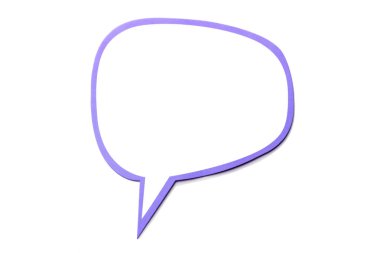 Beyaz arka plan üzerinde izole mor kenarlık ile bir bulut olarak Konuşma kabarcık. Kopyalama alanı