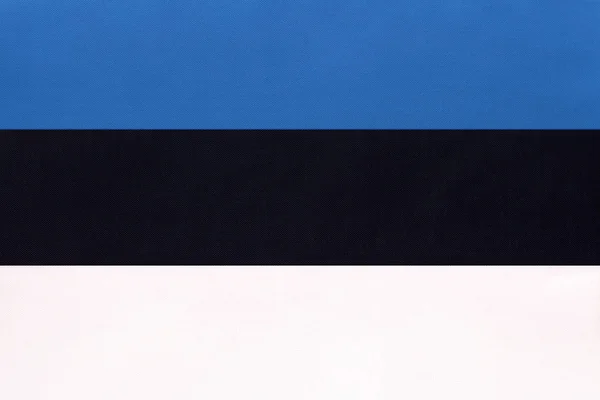 에스토니아 국가 직물 플래그, 섬유 배경. 국제 유럽 국가의 상징. — 스톡 사진