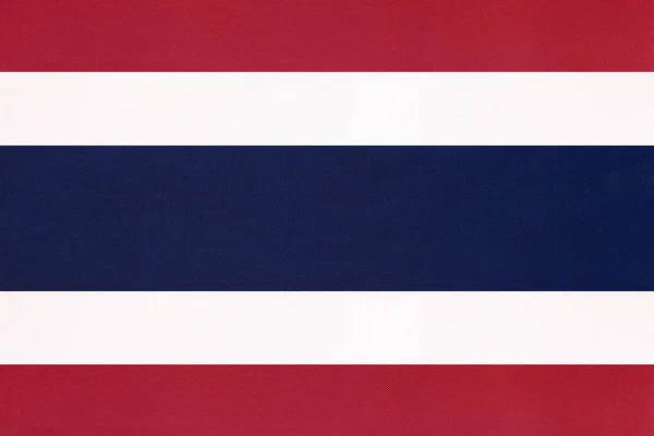 Thailand national fabric flag, textile background. Symbol of international asian world country. — Stock Photo, Image