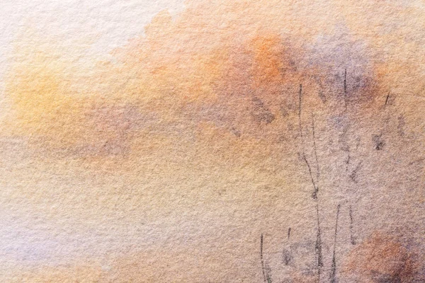 Abstrakte Kunst Hintergrund hellbraun und beige Farben. Aquarell auf Leinwand. — Stockfoto