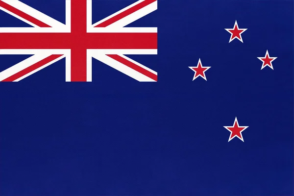 Nieuw-Zeelandse nationale stof vlag, textiel achtergrond. — Stockfoto