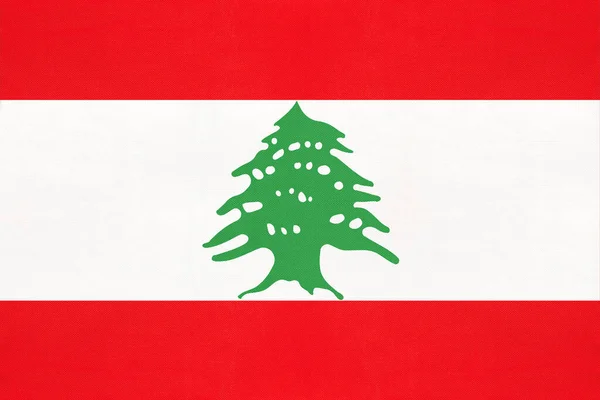 Національний прапор Лівану, текстильний фон. Прапор Лівану. — стокове фото