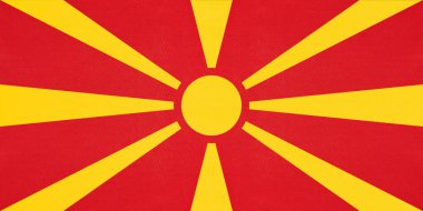 Makedonya ulusal kumaş tekstil arka planı. Dünya Avrupa ülkesinin sembolü