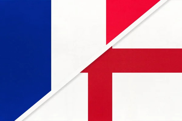 Французька Республіка Франція Англія Символ Національних Прапорів Текстилю Відносини Партнерство — стокове фото