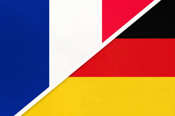 Francouzská Republika Nebo Francie Německo Symbol Národních Vlajek Textilu Vztah — Stock fotografie