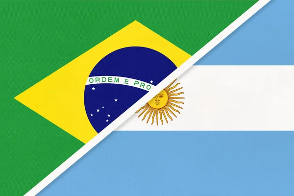 Republic Brazil Argentina Argentine Republic Symbol National Flags Textile Relationship — Stockfoto