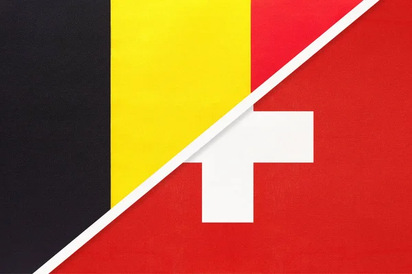 Βέλγιο Και Ελβετία Ελβετική Συνομοσπονδία Σύμβολο Των Εθνικών Σημαιών Από — Φωτογραφία Αρχείου