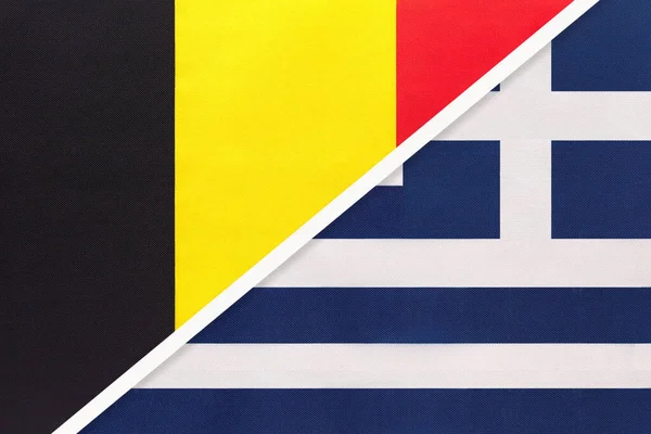 Βέλγιο Και Ελλάδα Ελληνική Δημοκρατία Σύμβολο Των Εθνικών Σημαιών Από — Φωτογραφία Αρχείου