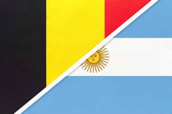 Belgien Und Argentinien Oder Die Argentinische Republik Symbol Zweier Nationalflaggen — Stockfoto