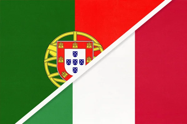 Portugalsko Nebo Portugalská Republika Itálie Nebo Italská Republika Symbol Národních — Stock fotografie
