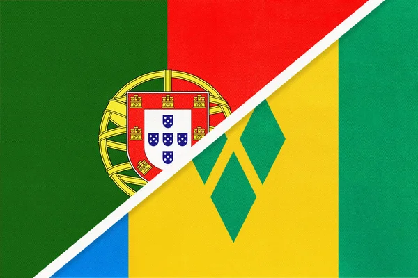 Portugal République Portugaise Saint Vincent Les Grenadines Symbole Deux Drapeaux — Photo