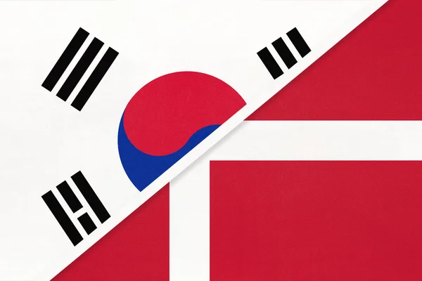 Corea Del Sur Corea Del Sur Dinamarca Símbolo Dos Banderas —  Fotos de Stock