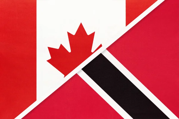 Canada Trinidad Tobago Symbool Van Nationale Vlaggen Van Textiel Relatie — Stockfoto