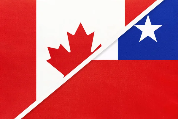 Canada Chili Symbool Van Nationale Vlaggen Uit Textiel Relatie Partnerschap — Stockfoto