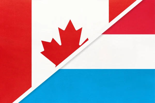 Canada Luxemburg Symbool Van Twee Nationale Vlaggen Van Textiel Relatie — Stockfoto