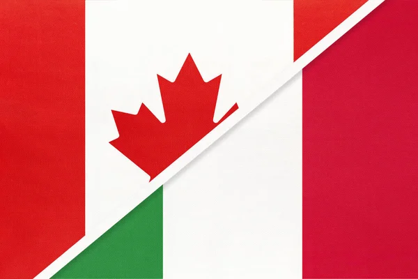 Canada Italië Italiaanse Republiek Symbool Van Twee Nationale Vlaggen Van — Stockfoto