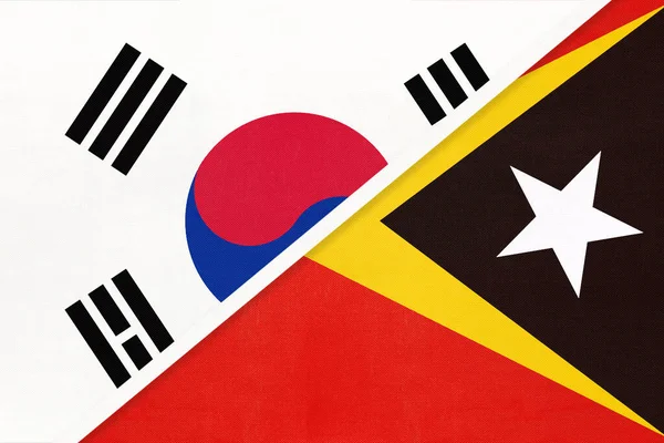 Corea Del Sur Corea Del Sur Timor Oriental Símbolo Banderas —  Fotos de Stock