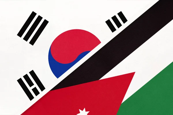 Corea Del Sur Corea Del Sur Jordania Símbolo Banderas Nacionales —  Fotos de Stock