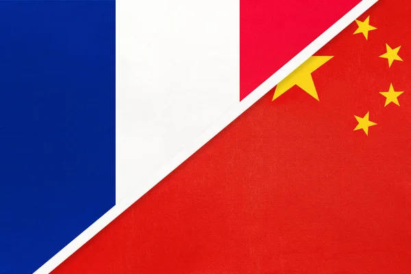 Французька Республіка Франція Китай Або Кнр Символ Двох Національних Прапорів — стокове фото