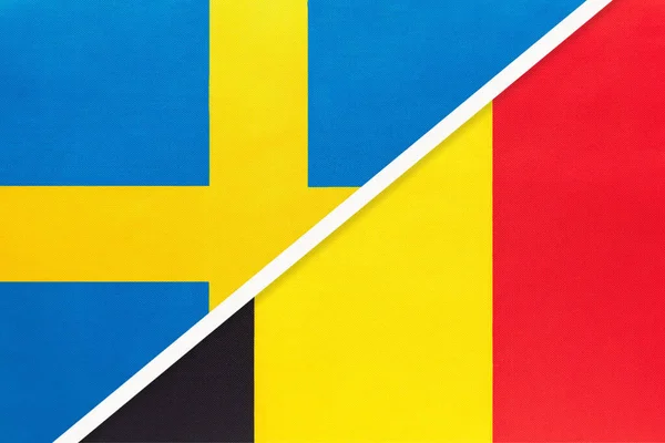 Βασίλειο Της Σουηδίας Και Του Βελγίου Σύμβολο Των Εθνικών Σημαιών — Φωτογραφία Αρχείου