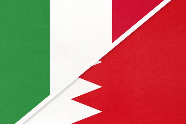 Italien Oder Die Italienische Republik Und Bahrain Symbol Zweier Nationalflaggen — Stockfoto