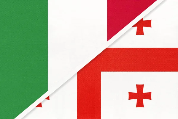 Italien Eller Italien Och Georgien Symbol För Två Nationella Flaggor — Stockfoto