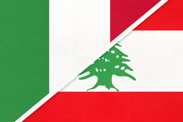 Італія Або Італійська Республіка Ліван Або Ліванська Республіка Символ Двох — стокове фото