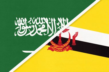 Suudi Arabistan ve Brunei, tekstil ulusal bayraklarının sembolü. İki Asya ülkesi arasındaki ilişki, ortaklık ve şampiyonluk.