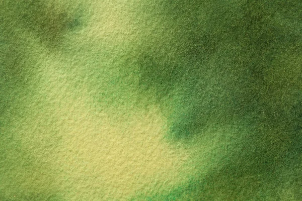 抽象艺术背景深绿色和黄色 帆布上的水彩画带有柔和的橄榄梯度 纸上有图案的艺术品碎片 结构背景 — 图库照片