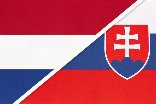 Netherlands Holland Slovakia Slovak Republic Symbol National Flags Textile Relationship — Stock Photo, Image