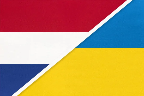 Países Bajos Holanda Ucrania Símbolo Banderas Nacionales Textiles Relación Asociación —  Fotos de Stock