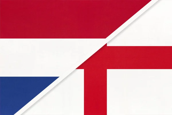 Nizozemsko Nebo Holandsko Anglie Symbol Národních Vlajek Textilu Vztah Partnerství — Stock fotografie