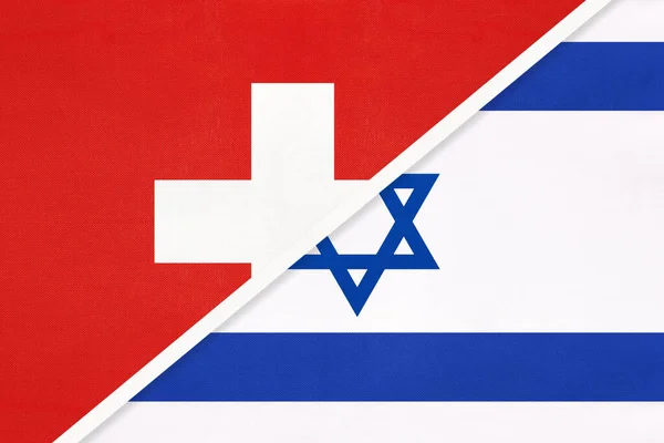 Швейцарія Або Швейцарська Конфедерація Ізраїль Символ Національних Прапорів Текстилю Відносини — стокове фото