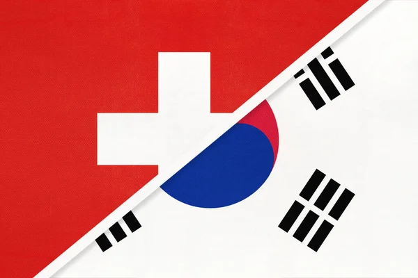 Schweiz Eller Schweiziska Edsförbundet Och Sydkorea Eller Rok Symbol För — Stockfoto